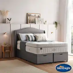 Costco Silentnight Geltex 4000 Pocket Boxtop Mattress & Slate Grey Full Ottoman Divan in 3 Sizes offer