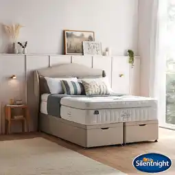 Costco Silentnight Geltex 4000 Pocket Boxtop Mattress & Sandstone Full Ottoman Divan in 3 Sizes offer