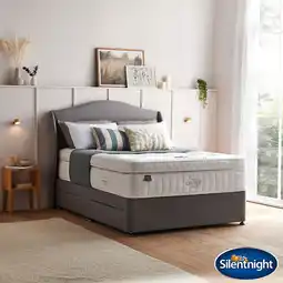 Costco Silentnight Geltex 4000 Pocket Boxtop Mattress & Slate Grey Divan in 4 Sizes offer