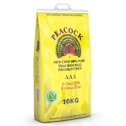 Costco Peacock Thai Hom Mali Fragrant Rice, 10kg offer