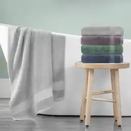 Costco Grandeur 100% Hygro Cotton Bath Towels, Pack of 2 in 4 Colours offer