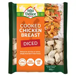 Iceland Isla Délice Halal Cooked Chicken Breast Diced 400g offer