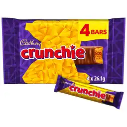 Iceland Cadbury Crunchie Chocolate Bar 4 Pack Multipack 104.4g (4 x 26.1g) offer