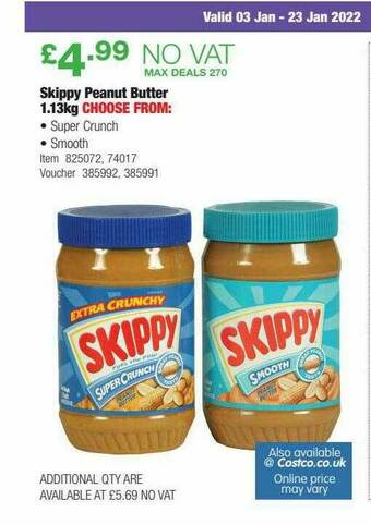 Costco Skippy Peanut Butter 1.13kg offer