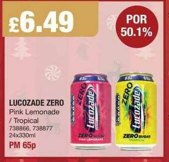 Bestway Lucozade Zero offer