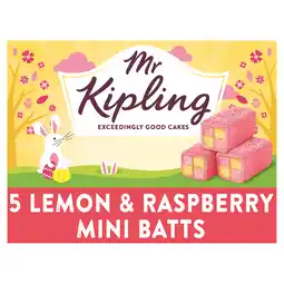 Iceland Mr Kipling Lemon & Raspberry Mini Batts Easter Cakes 5 Pack offer