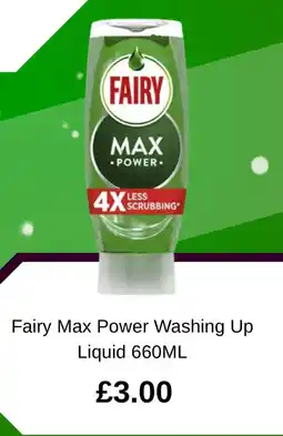 Asda Fairy Max Power Washing Up Liquid offer