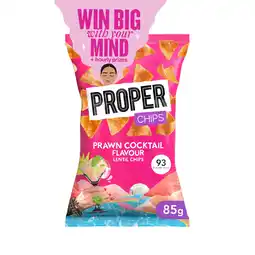 Iceland Proper Chips Prawn Cocktail Flavour Lentil Chips 85g offer