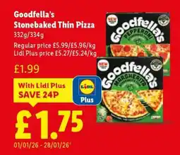 Lidl Goodfella’s Stonebaked Thin Pizza offer