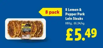 8 Lemon & Pepper Pork Loin Steaks