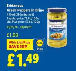 Lidl Eridanous Green Peppers in Brine offer