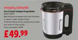 Lidl Morphy Richards Sear & Sauté Compact Soup Maker offer