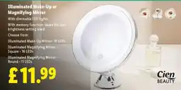 Lidl Illuminated Make-Up or Magnifying Mirror offer
