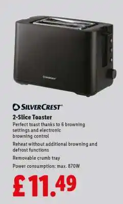 Lidl SILVERCREST 2 Slice Toaster offer