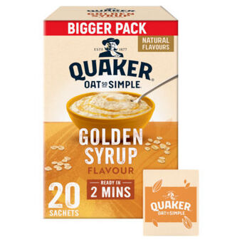 Asda Quaker Oat So Simple Golden Syrup Family Pack Porridge Sachets offer