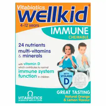 Asda Vitabiotics WellKid Immune Chewable Natural Orange & Lemon Flavou offer