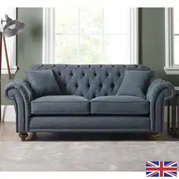 Costco Bordeaux Button Back Blue Fabric 2 Seater Sofa offer
