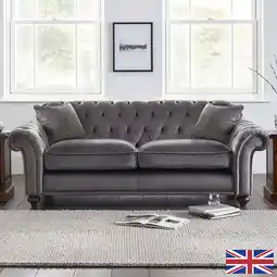 Costco Bordeaux Button Back Grey Velvet 2 Seater Sofa offer