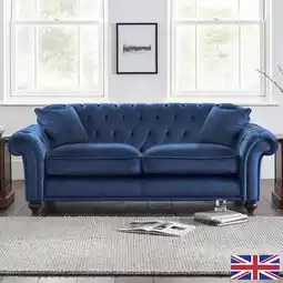 Costco Bordeaux Button Back Blue Velvet 2 Seater Sofa offer