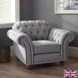 Costco Bordeaux Button Back Grey Fabric Armchair offer