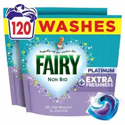 Costco Fairy Non Bio Platinum Pods Extra Stain Removal, 120 Wash offer