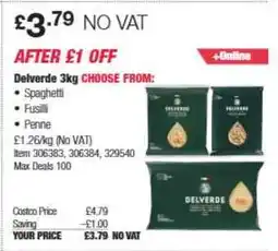 Costco Delverde 3kg offer