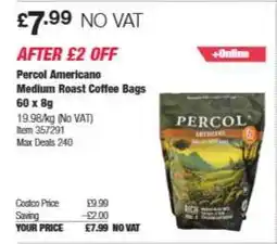 Costco Percol Americano Medium Roast Coffee Bags offer