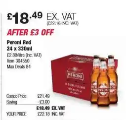 Costco Peroni Red 24 x 330ml offer