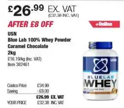 Costco USN Blue Lab 100% Whey Powder Caramel Chocolate 2kg offer