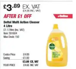 Costco Dettol Multi Action Cleaner 4 Litre offer