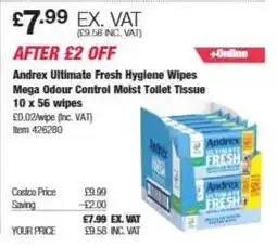Costco Andrex Ultimate Fresh Hygiene Wipes offer