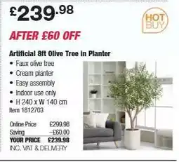 Costco Artificial 8ft Olive Tree in Planter offer