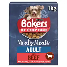 Iceland BAKERS Meaty Meals Beef Dry Dog Food 1kg offer
