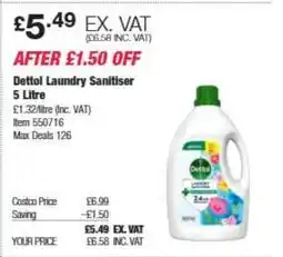 Costco Dettol Laundry Sanitiser 5 Litre offer
