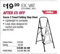 Costco Cosco 3 Tread Folding Step Stool offer