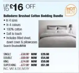 Costco Belledorm Brushed Cotton Bedding Bundle offer