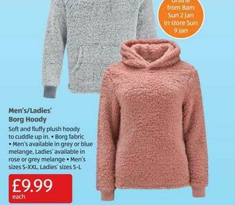 Aldi Men's Ladies' Borg Hoody offer