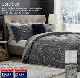 Aldi Faux Fur Duvet Set offer