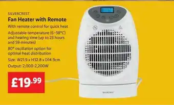 Lidl Silvercrest Fan Heater With Remote offer
