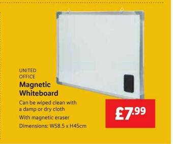 Lidl United Office Magnetic Whiteboard offer