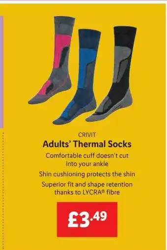 Lidl Crivit Adults' Thermal Socks offer