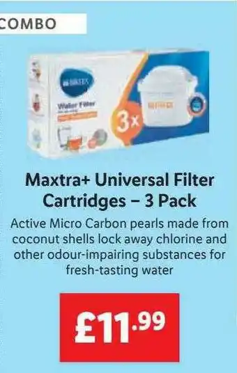 Lidl Maxtra+ Universal Filter Cartriges 3 Pack offer