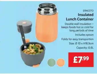 Lidl Ernesto Insulated Lunch Container offer