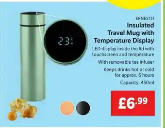 Lidl Ernesto Insulated Travel Mug With Temperature Display offer