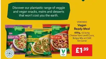 Lidl Vemondo Vegan Ready Meal offer