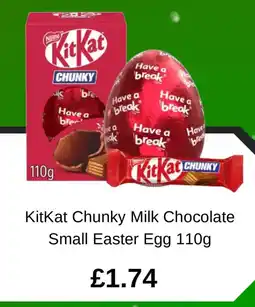 Asda KitKat Chunky Milk Chocolate Small Easter Egg offer