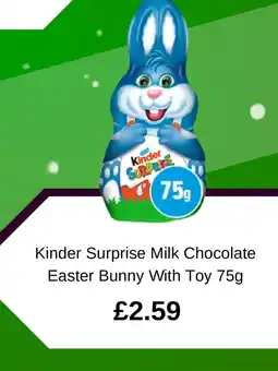 Asda Kinder Surprise Milk Chocolate Easter Bunny With Toy offer