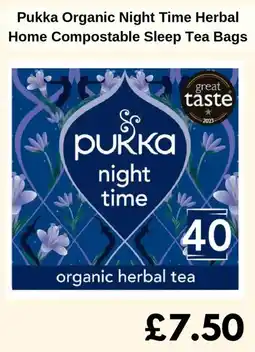 Sainsbury's Pukka Organic Night Time Herbal Home Compostable Sleep Tea Bags offer