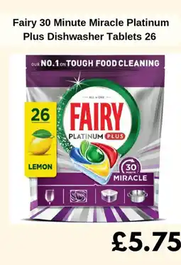 Sainsbury's Fairy 30 Minute Miracle Platinum Plus Dishwasher Tablets 26 offer
