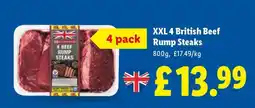 Lidl XXL 4 British Beef Rump Steaks offer